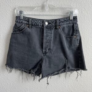 Rolla's Original Shorts Women's 26 Black High Rise Cut Off Button Fly Denim
